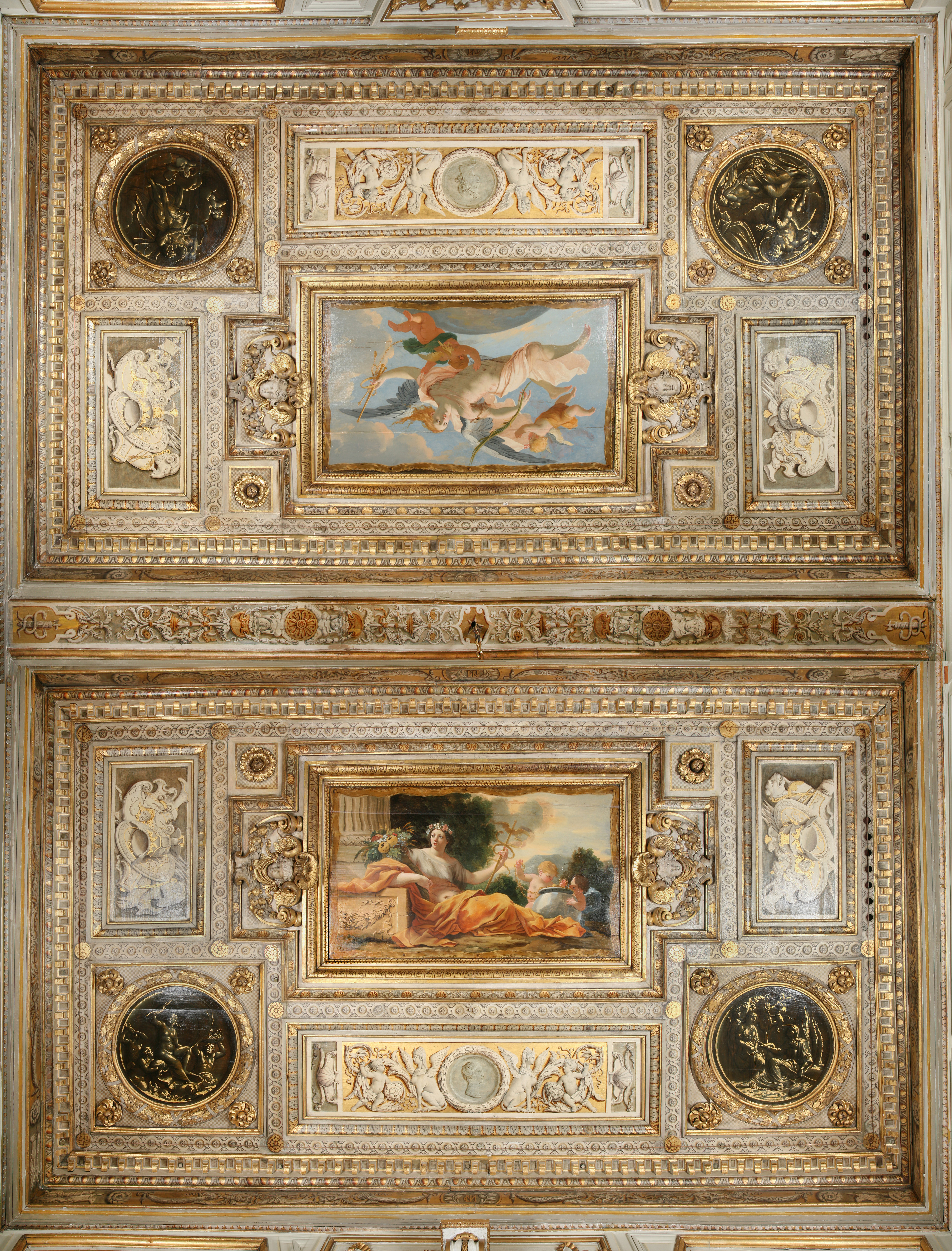 Paris - Bibliothèque Nationnale de France - Plafond de la Chambre Mazarine - Crédit photo Alexandre de Saint Jouan