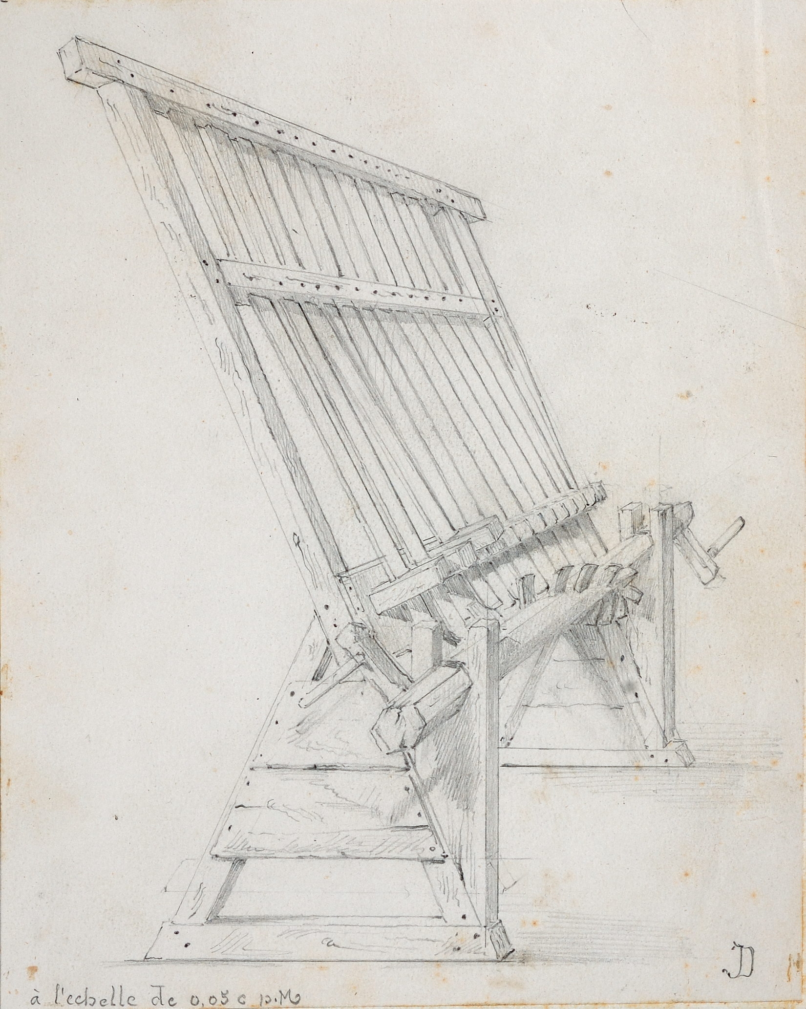 Bourges - Étude de la cloche de bois de la cathédrale - Document graphique