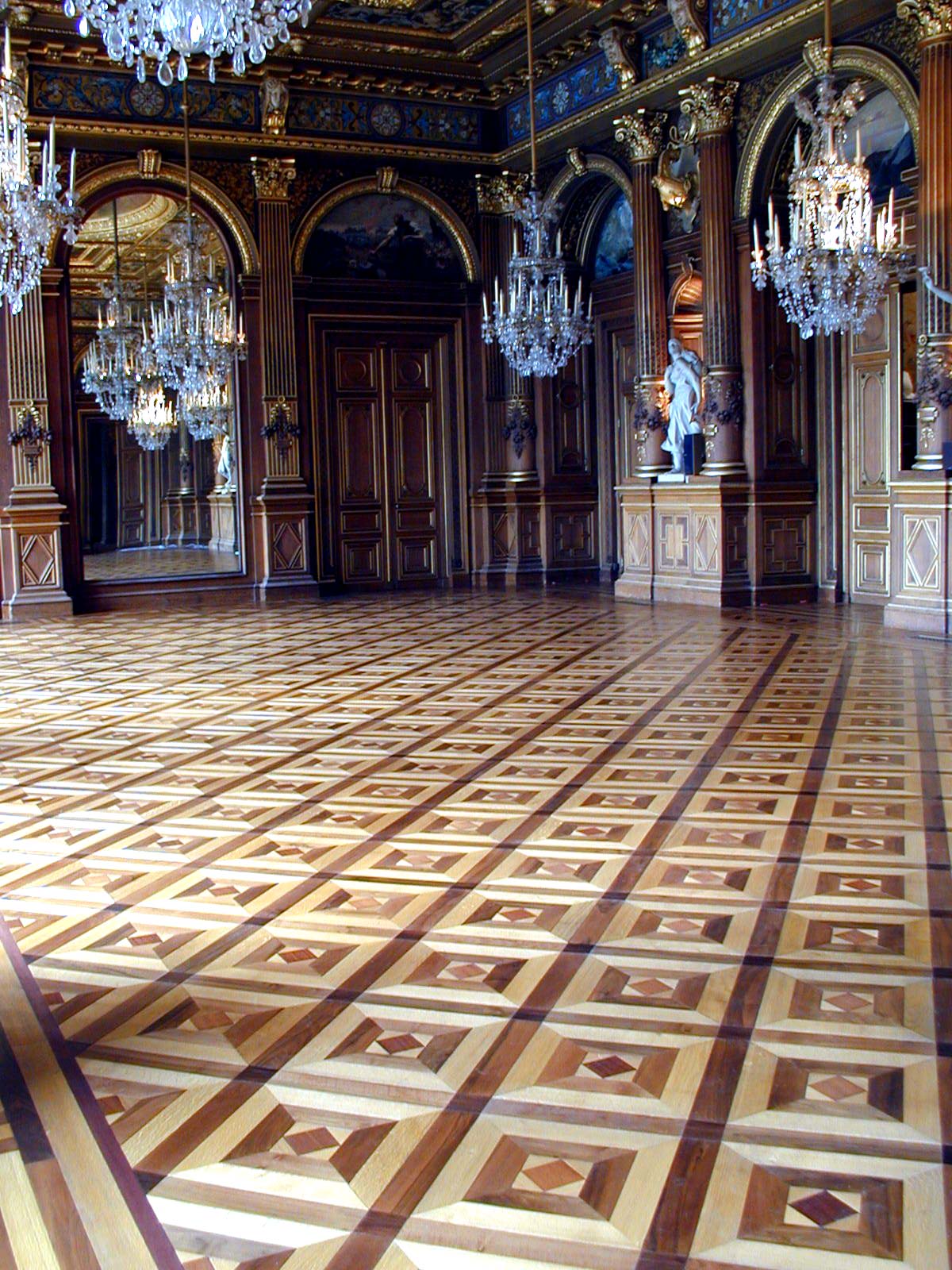 Mairie de Paris - Fabrication d'un parquet mosaïque