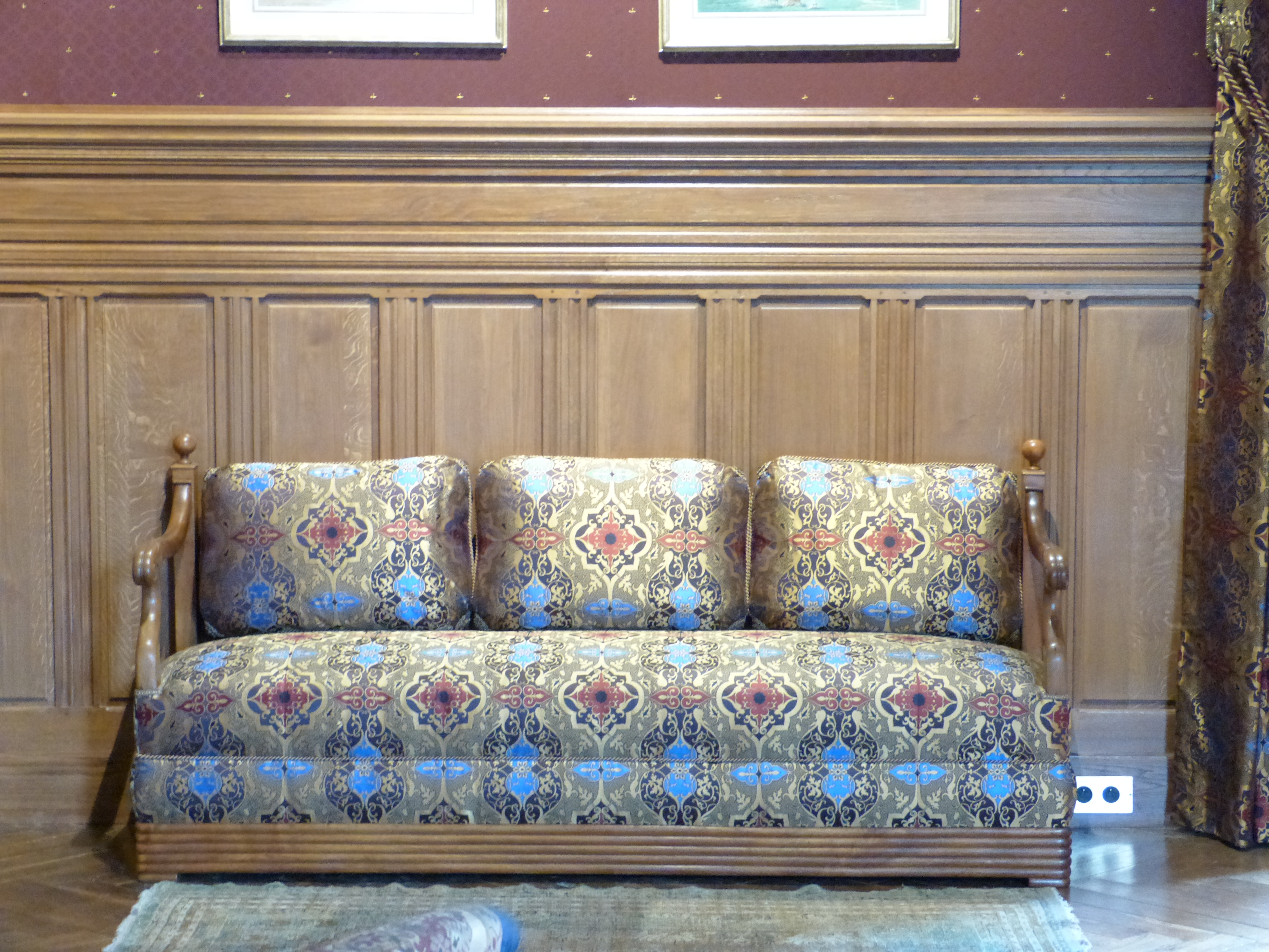 Château d'Azay-le-Rideau - Restitution des lambris de la Salle de Billard, détail